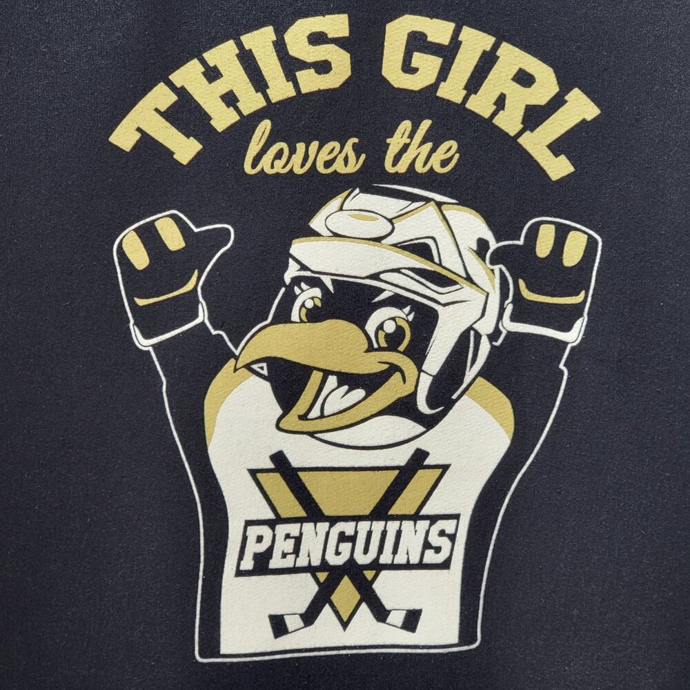 Hanes Pittsburgh Penguins‎ NHL Hoodie Sz 2XL Black Hooded Sweatshirt Hockey Fan - Picture 2 of 11